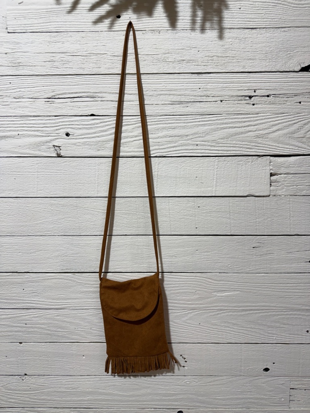 Fringe Crossbody Bag in Cognac Brown